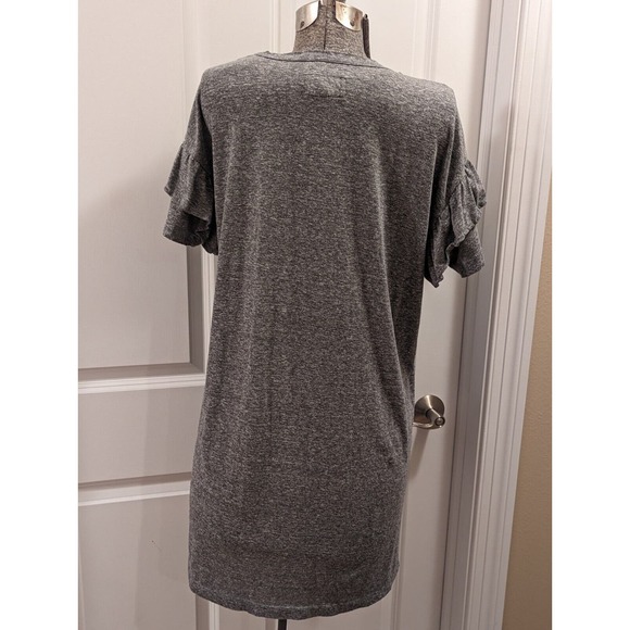 Current/Elliott Size 1 Ruffle Roadie Heather Gray T Shirt Dress Cotton GUC - Picture 12 of 12